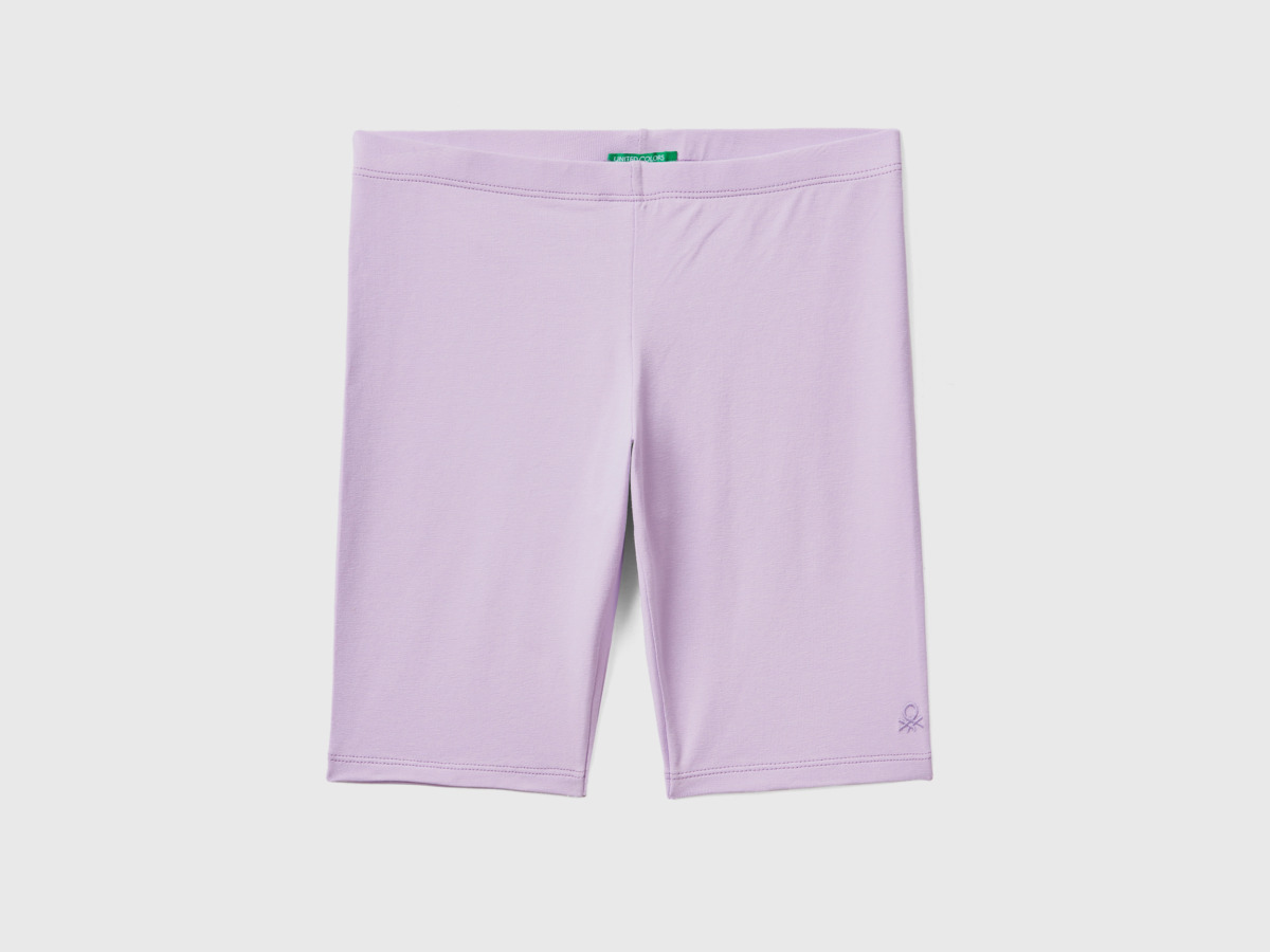 Purple Short Trousers Made Of Stretchy Lilac Female Benetton Womens SHORTS GOOFASH