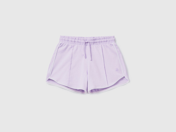 Purple Shorts In With Tunnel Train Lilac Female Benetton Womens SHORTS GOOFASH