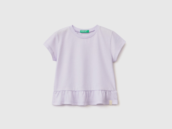 Purple T-Shirt Made Of Recycled Fabric With Ruffles Lilac Female Benetton Womens T-SHIRTS GOOFASH