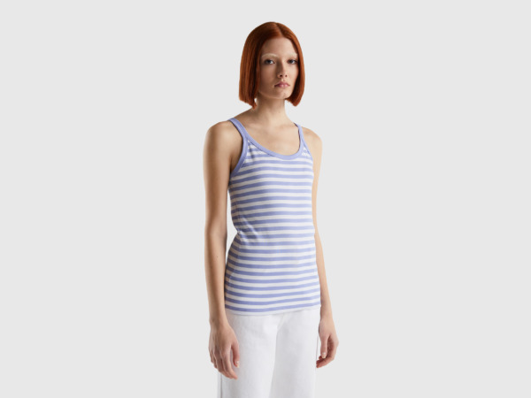 Purple Top With Stripes Lilac Female Benetton Womens TOPS GOOFASH