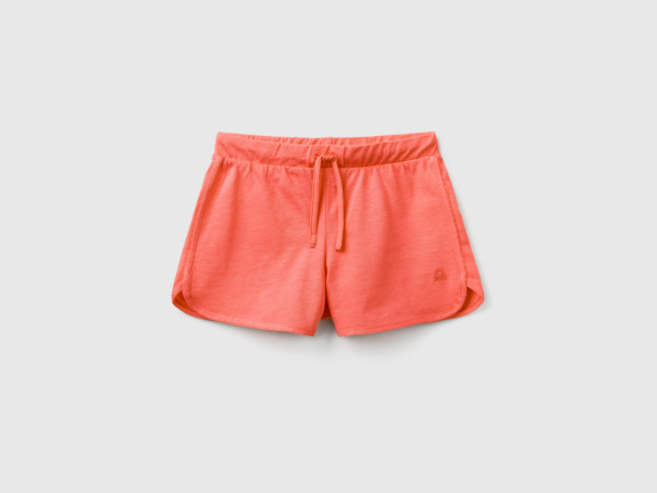 Red Shorts In Runner Style Made Of Organic Female Benetton Womens SHORTS GOOFASH