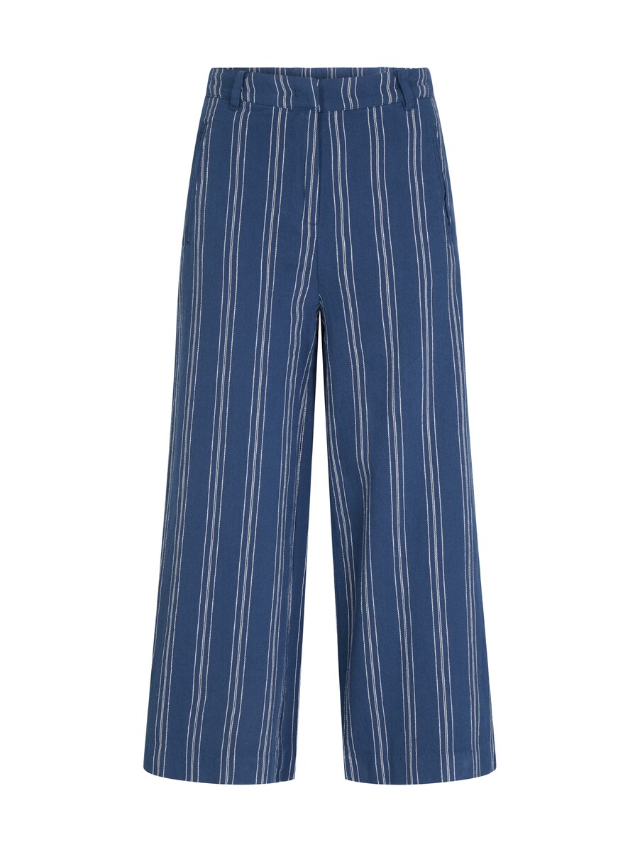 Tom Tailor Culotte With Strip Pattern Blue Strip Pattern Woman Womens TROUSERS GOOFASH