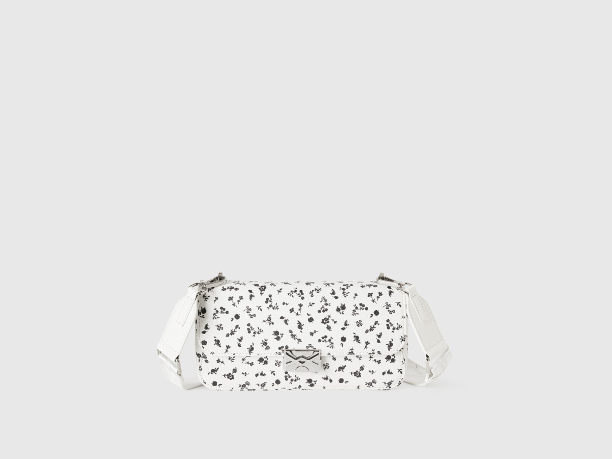 United Colors Of Bag In White With Flower Pattern Os White Female Benetton Womens BAGS GOOFASH