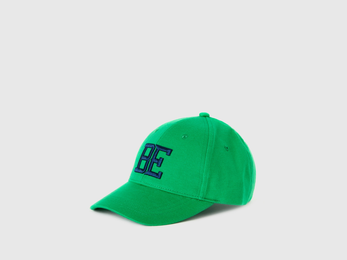 United Colors Of Baseball Cap With Embroidery Green Male Benetton Mens CAPS GOOFASH