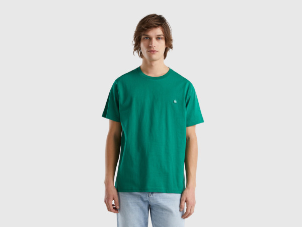 United Colors Of Basic T-Shirt Made Of Organic Dark Green Male Benetton Mens T-SHIRTS GOOFASH