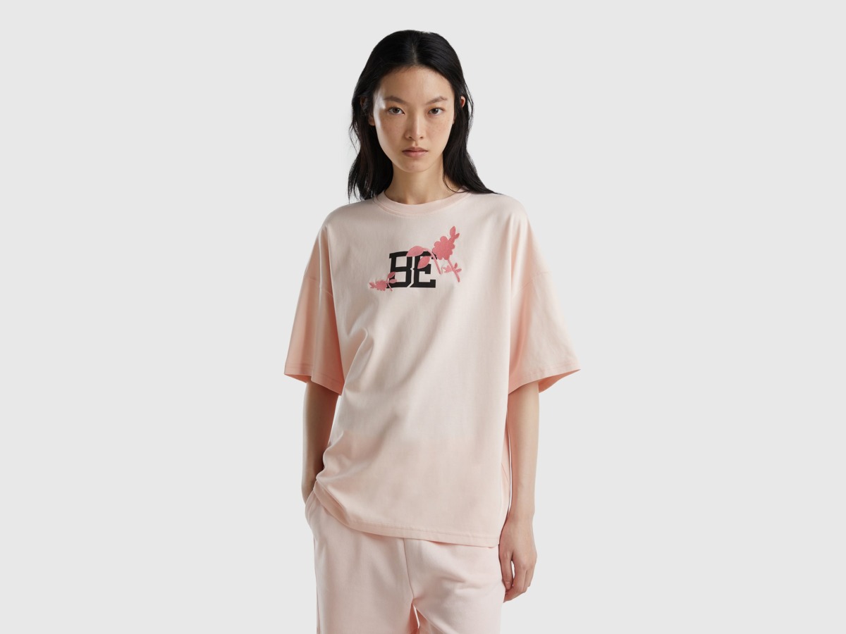 United Colors Of Be "Shirt With Print And Embroidery Pink Female" Benetton Womens SHIRTS GOOFASH