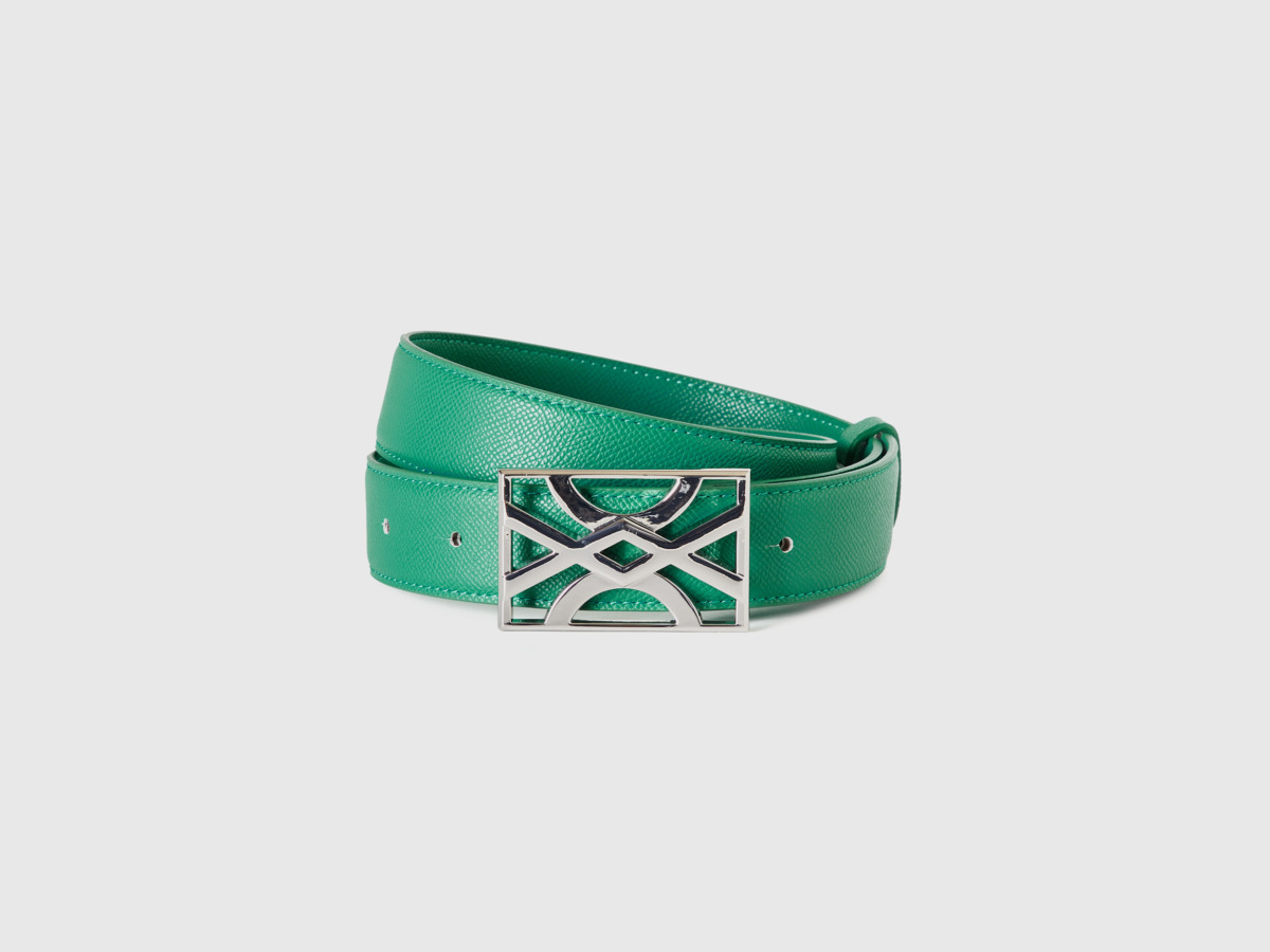 United Colors Of Belt In Green With Logoschnalle Green Female Benetton Womens BELTS GOOFASH