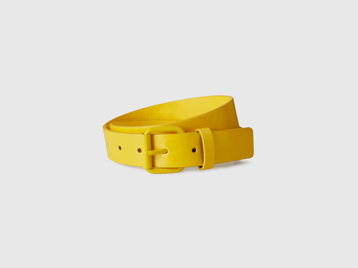 United Colors Of Belt Made Of Paint Yellow Female Benetton Womens BELTS GOOFASH