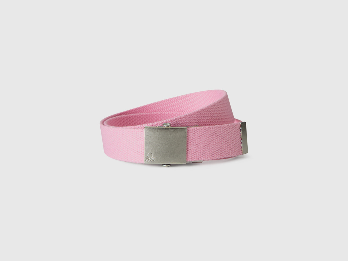 United Colors Of Belt With Buckle And Tile Pink Female Benetton Womens BELTS GOOFASH