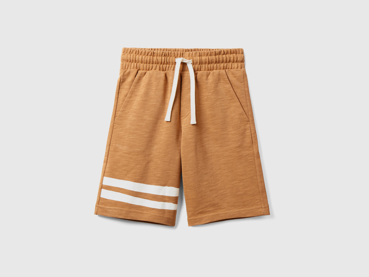United Colors Of Bermuda Made Of Light Sweating Camel Male Benetton Mens SHORTS GOOFASH