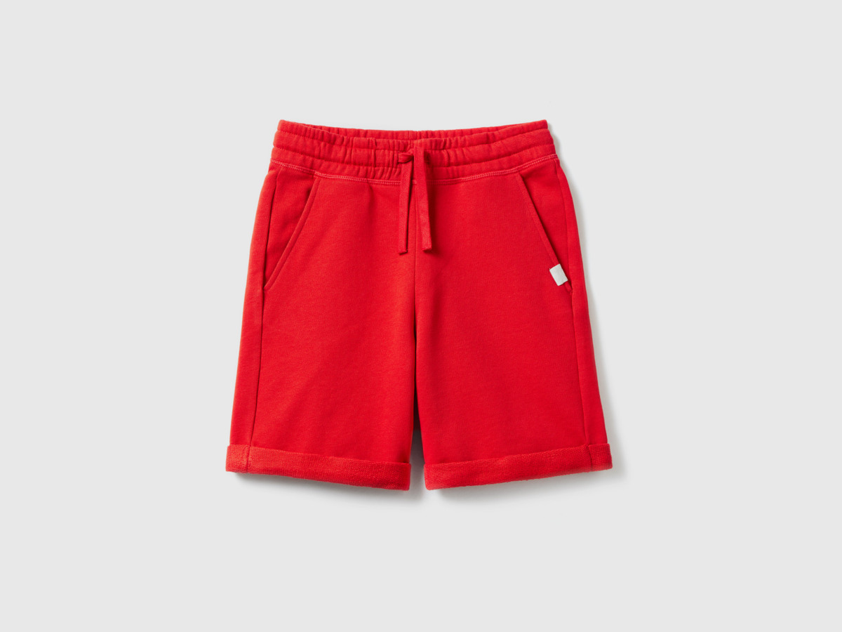 United Colors Of Bermuda Made Of Sweaty In Pure Red Male Benetton Mens SHORTS GOOFASH