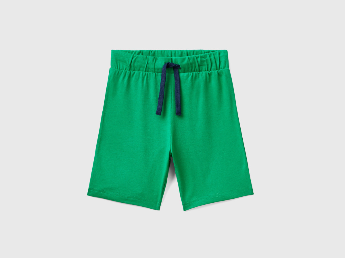 United Colors Of Bermudas From Jersey Green Male Benetton Mens SHORTS GOOFASH