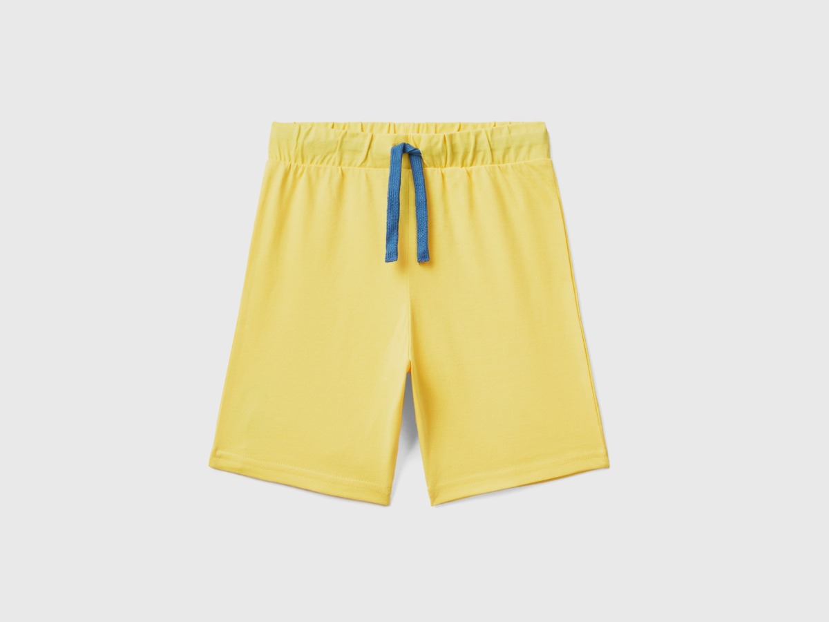 United Colors Of Bermudas From Jersey Yellow Male Benetton Mens SHORTS GOOFASH