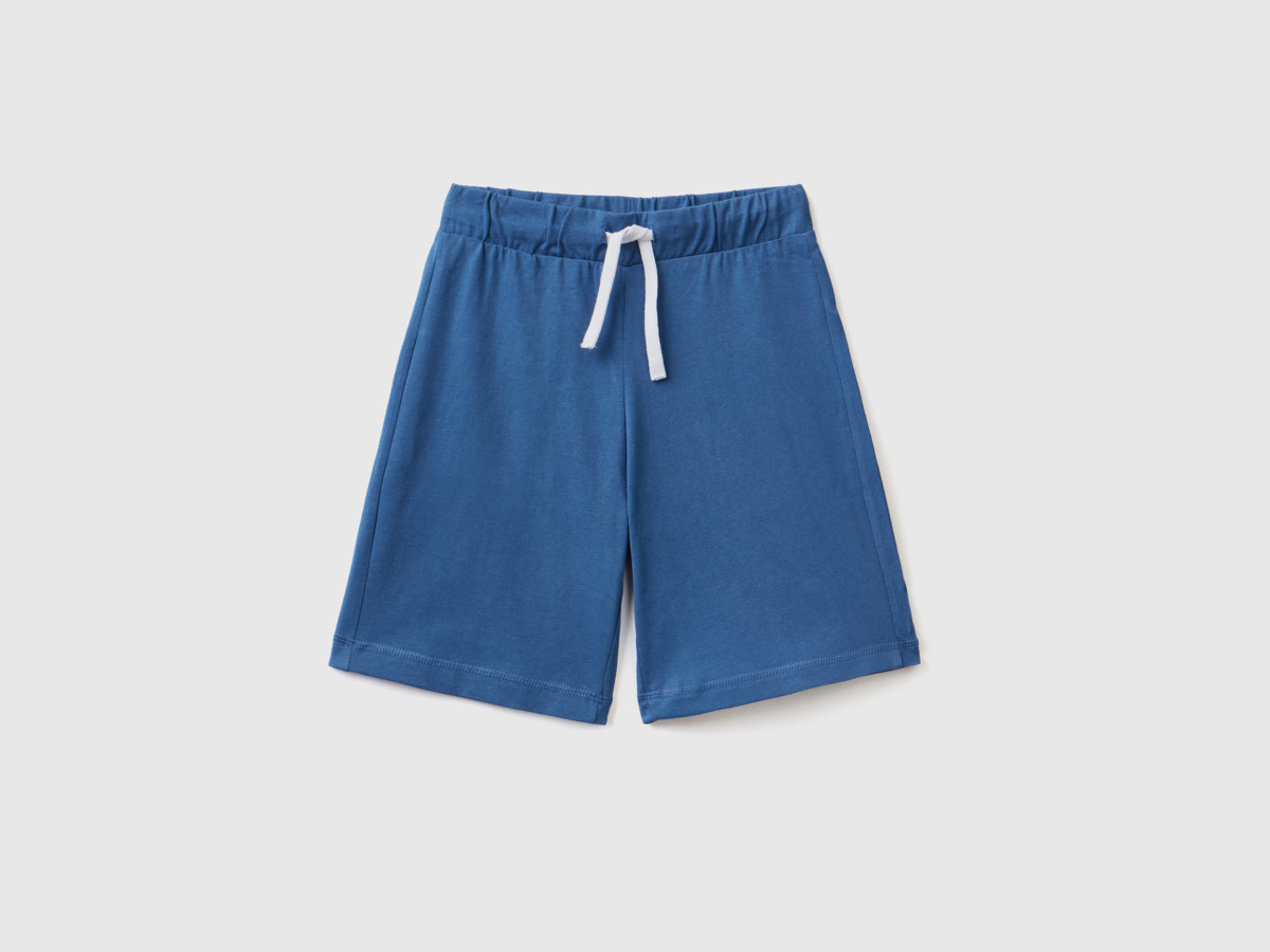 United Colors Of Bermudas Made Of Traffic Blue Male Benetton Mens SHORTS GOOFASH