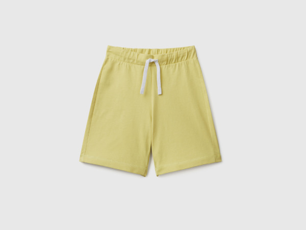 United Colors Of Bermudas Made Of Yellow Green Male Benetton Mens SHORTS GOOFASH