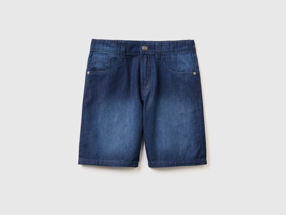 United Colors Of Bermudas With Jeans Effect Blue Male Benetton Mens SHORTS GOOFASH