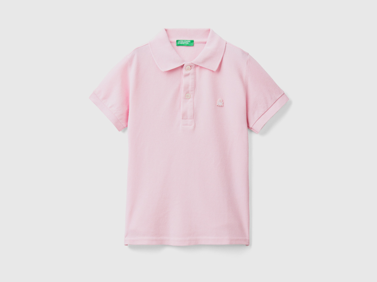 United Colors Of Bio Cotton Polo With Short Sleeves Pink Male Benetton Mens POLOSHIRTS GOOFASH