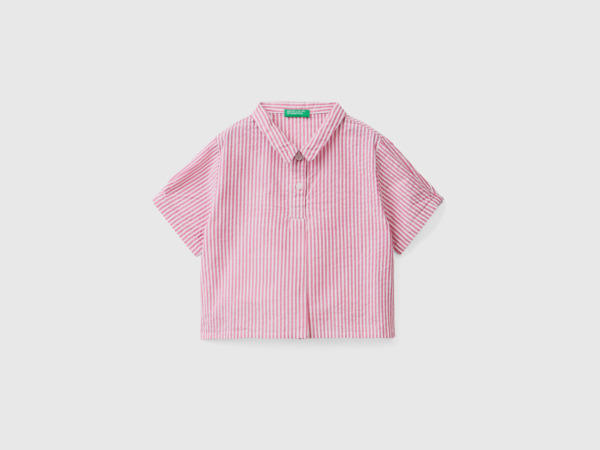 United Colors Of Blouse With Light Stripes Pink Female Benetton Womens BLOUSES GOOFASH