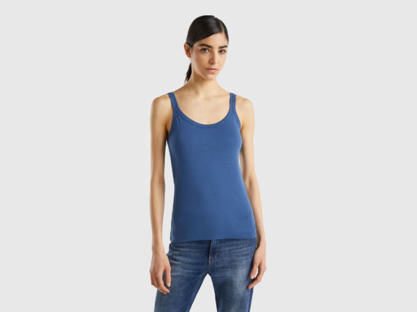 United Colors Of Blue Top Made Of Pure Blue Female Benetton Womens TOPS GOOFASH