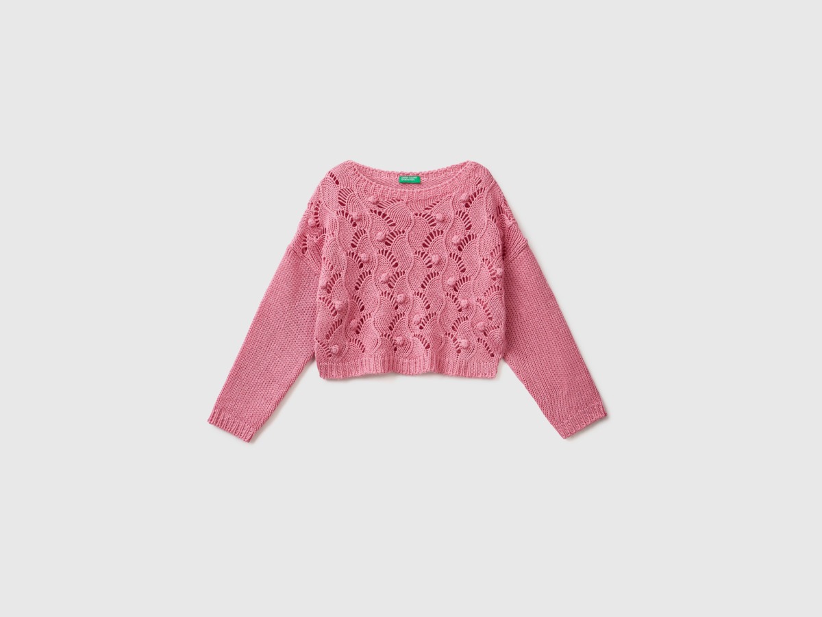 United Colors Of Cropped Sweater Pink Female Benetton Womens SWEATERS GOOFASH