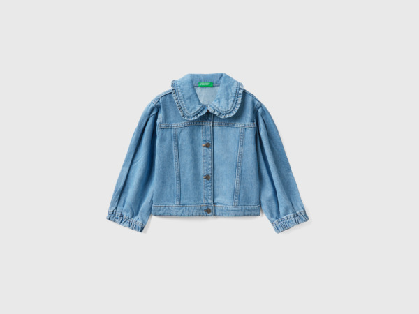 United Colors Of Denim Jacket With Collar Blue Female Benetton Womens JACKETS GOOFASH