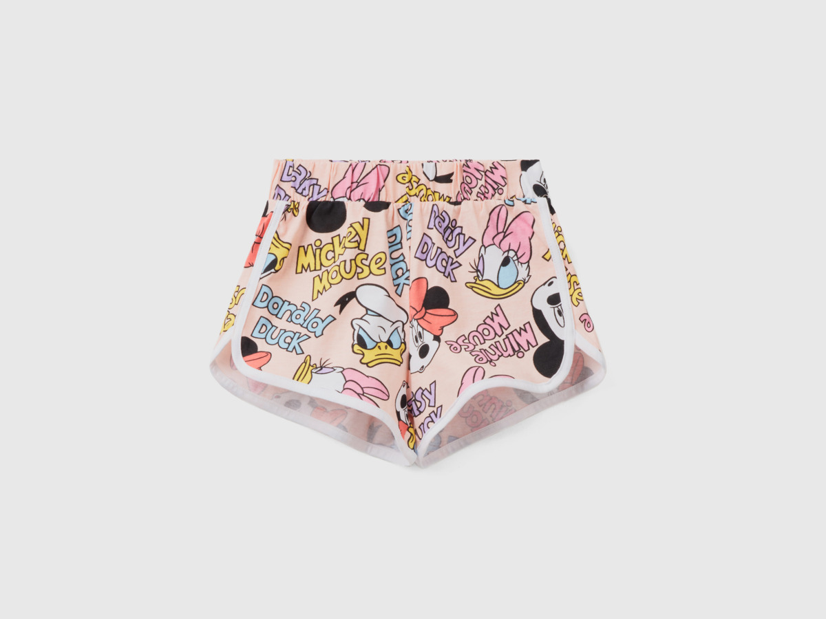 United Colors Of Disney Shorts With Print Soft Pink Female Benetton Womens SHORTS GOOFASH