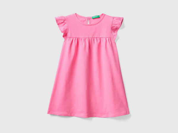 United Colors Of Dress With Wing Sleeves Pink Female Benetton Womens DRESSES GOOFASH