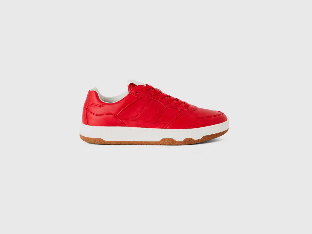United Colors Of Flat Sneakers In Red Red Male Benetton Mens SNEAKER GOOFASH