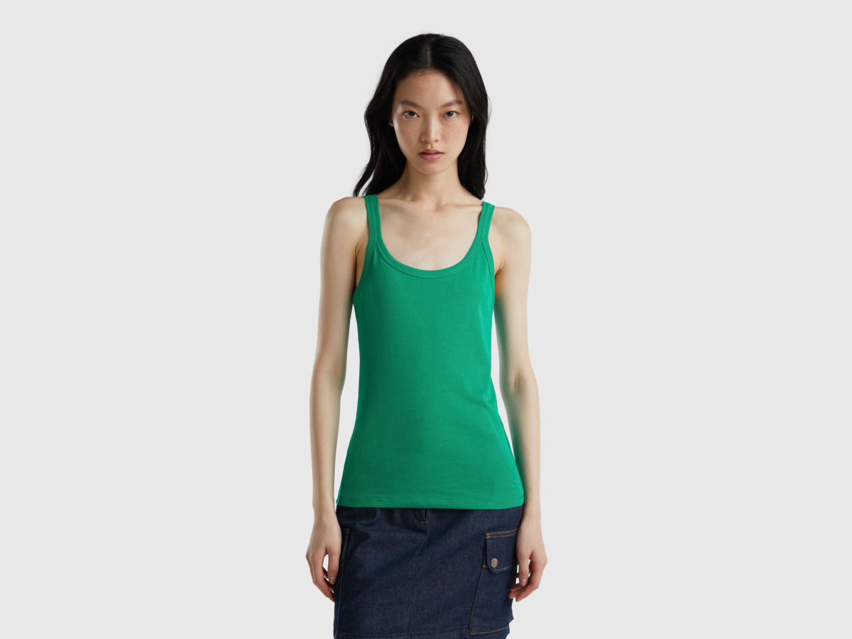 United Colors Of Green Top Made Of Pure Green Female Benetton Womens TOPS GOOFASH
