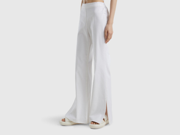 United Colors Of Impact Trousers With Slots White Female Benetton Womens TROUSERS GOOFASH