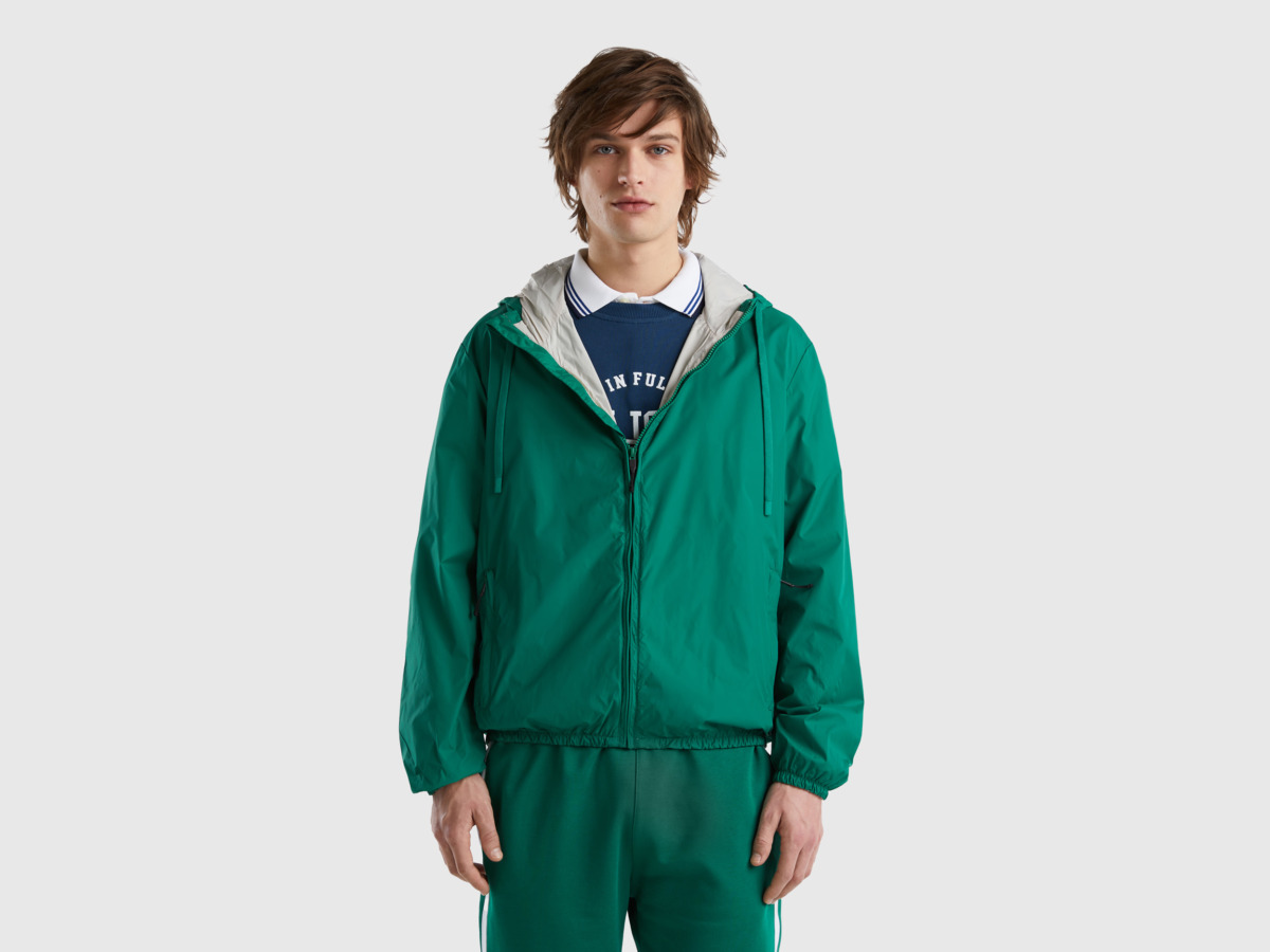United Colors Of Jacket Made Of Recycled Dark Green Paint Men's Benetton Mens JACKETS GOOFASH