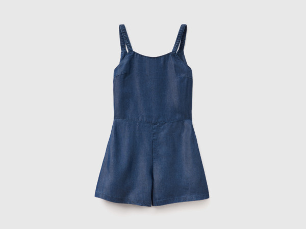 United Colors Of Jumpsuit Made Of Light Jeans Dark Blue Female Benetton Womens JUMPSUITS GOOFASH