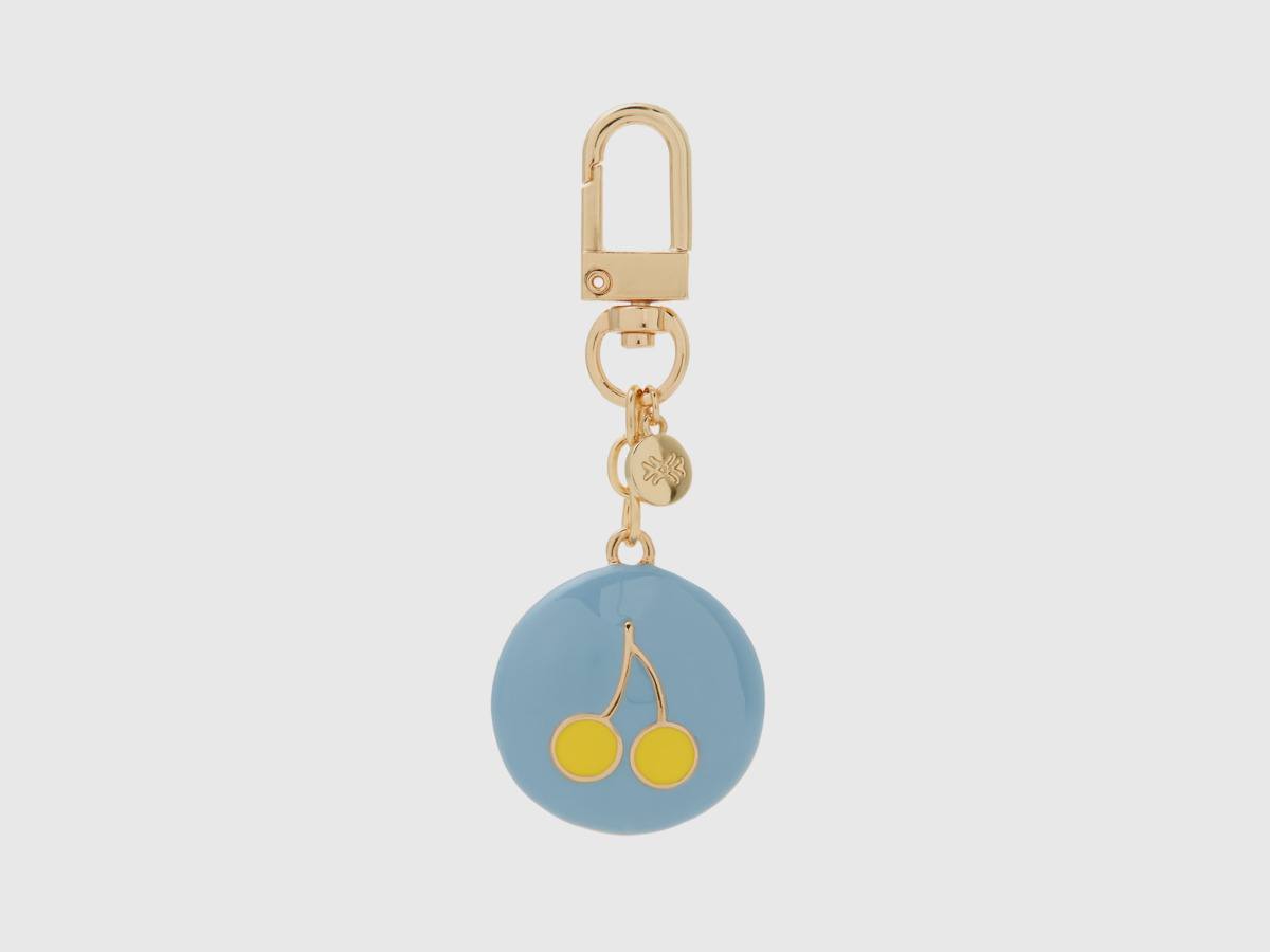 United Colors Of Keychain With Cherry Charm In Sky Blue Os Pale Blue Female Benetton Womens JEWELRY GOOFASH