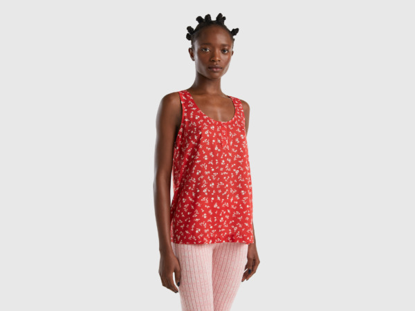 United Colors Of Light Top With Pattern Red Female Benetton Womens TOPS GOOFASH