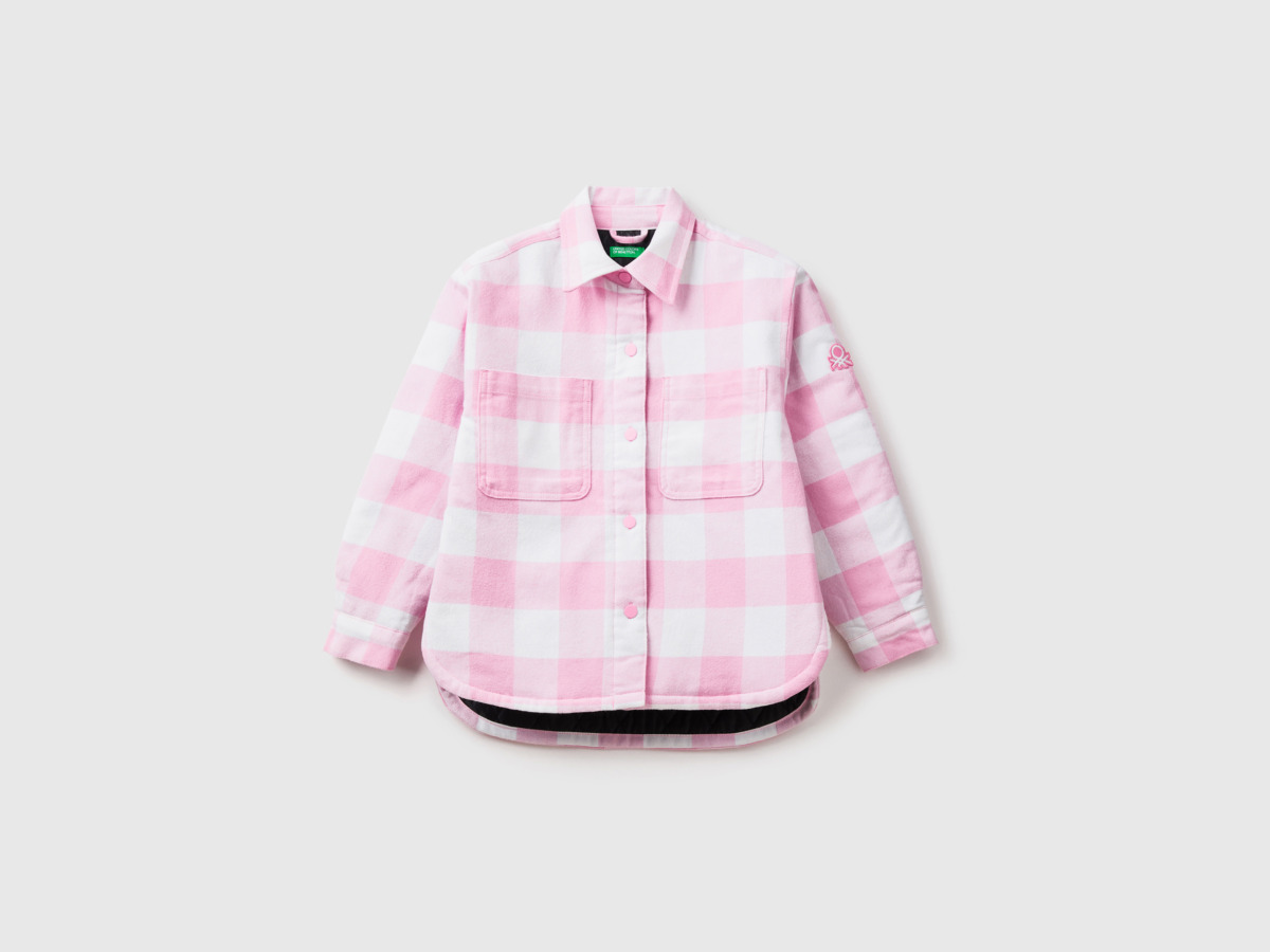 United Colors Of Over Shirt Jacket In Decay Pattern Pink Female Benetton Womens SHIRTS GOOFASH