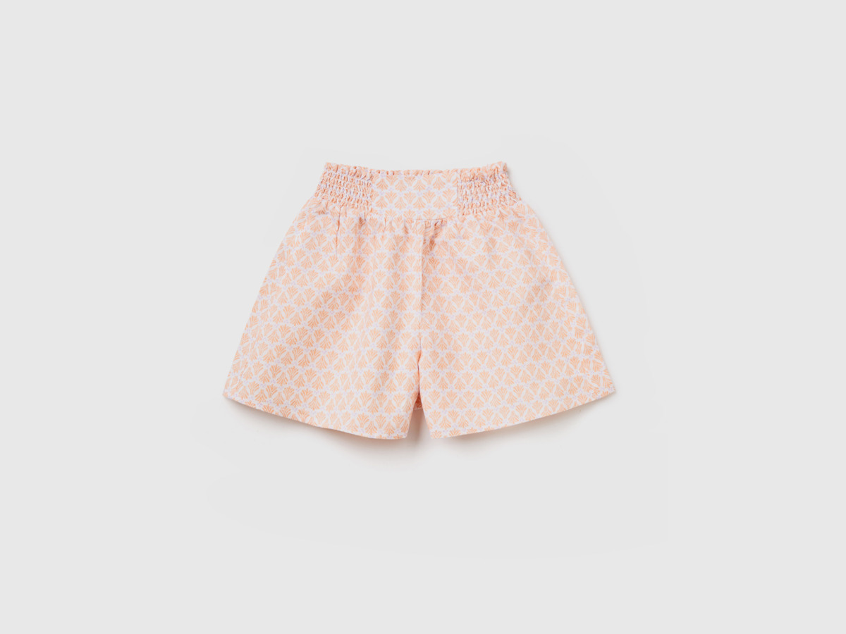United Colors Of Patterned Shorts From Linen Mix White Female Benetton Womens SHORTS GOOFASH