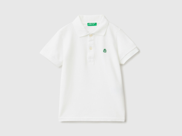 United Colors Of Polo Made Of Organic With Short Sleeves White Male Benetton Mens POLOSHIRTS GOOFASH