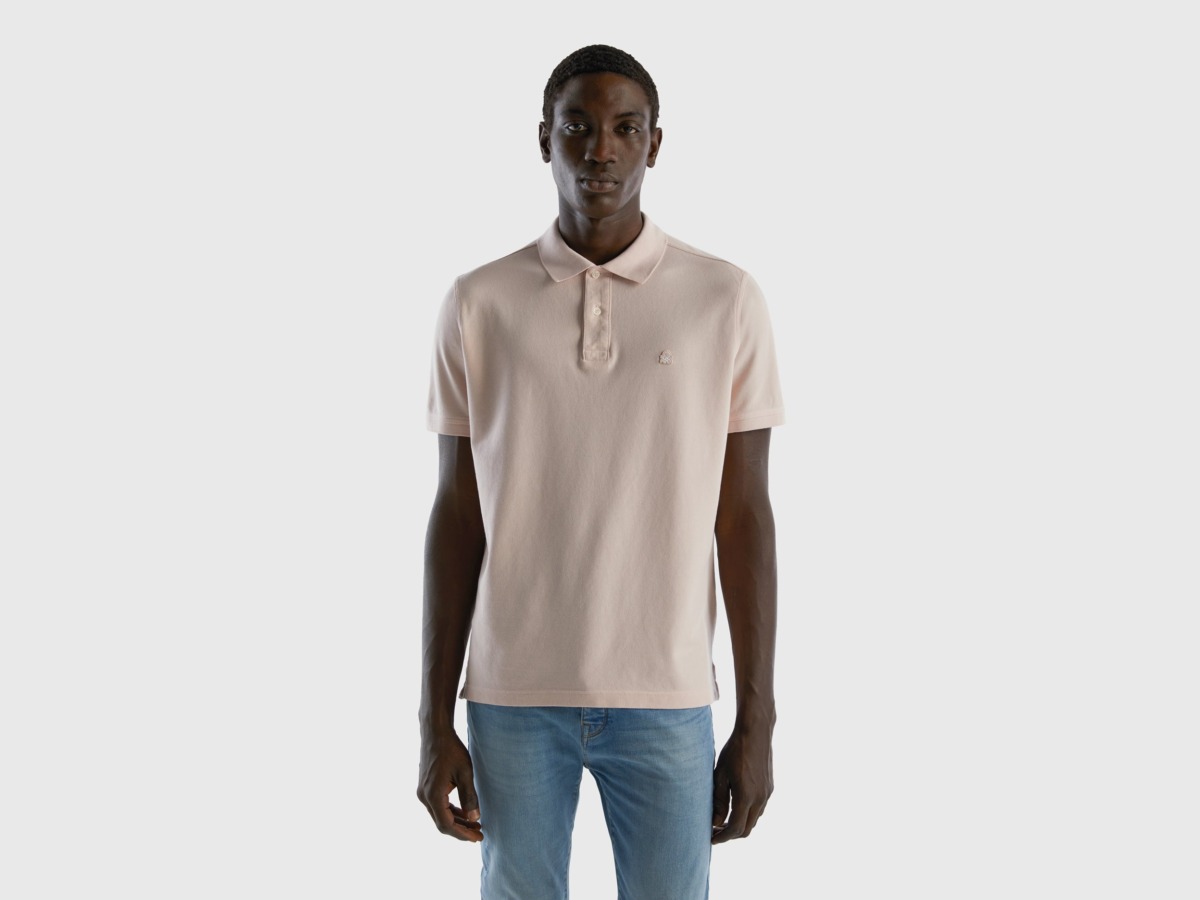 United Colors Of Polo Regular Fit In Pink Delicate Pink Male Benetton Mens POLOSHIRTS GOOFASH
