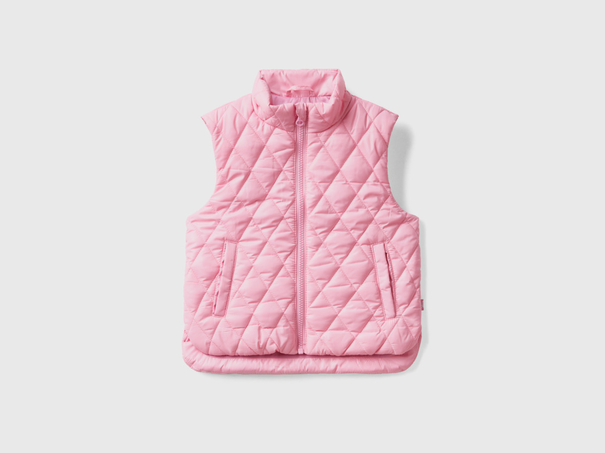 United Colors Of Quilted Vest Rain Defender " Pink Female" Benetton Womens JACKETS GOOFASH