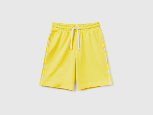 United Colors Of Regular Fit Bermudas With Tunnel Procession Yellow Male Benetton Mens SHORTS GOOFASH