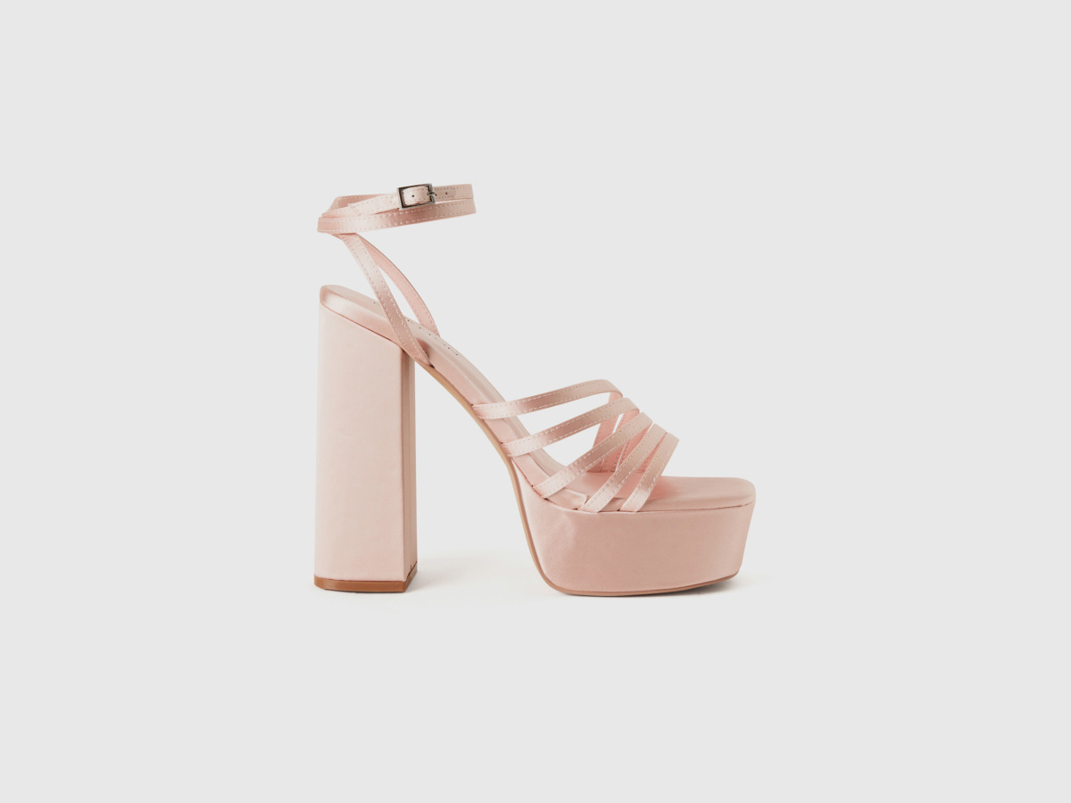 United Colors Of Satin Sandals In Light Pink Delicate Pink Female Benetton Womens SANDALS GOOFASH