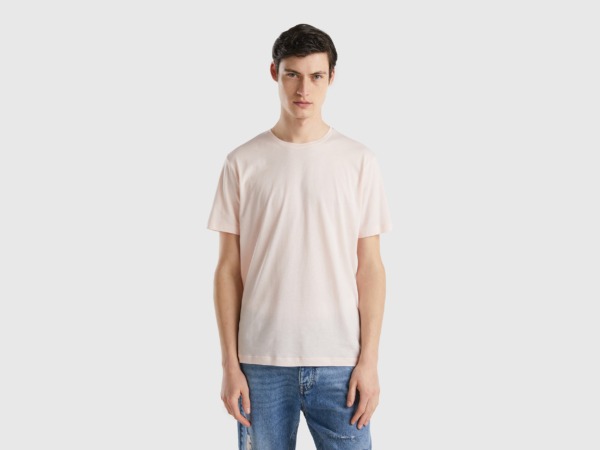 United Colors Of Shirt Made Of Light Jersey Delicate Pink Male Benetton Mens SHIRTS GOOFASH