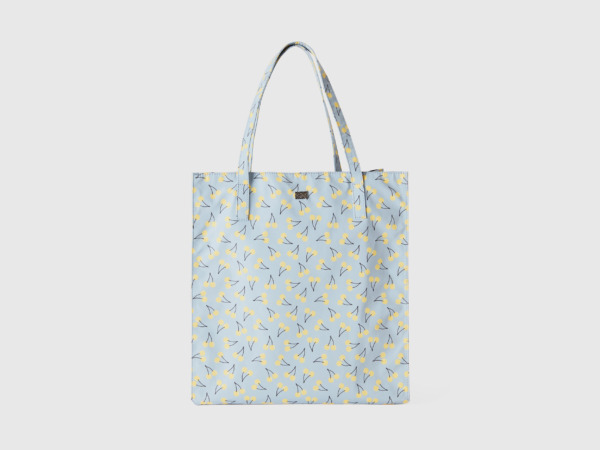 United Colors Of Shopping Bag In Sky Blue With Cherries Os Pale Blue Female Benetton Womens BAGS GOOFASH