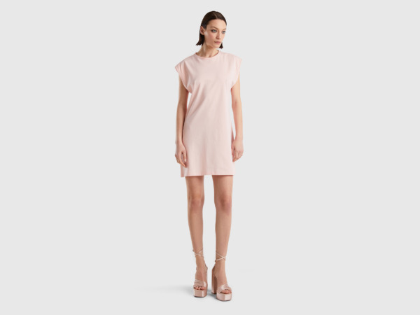 United Colors Of Short Dress In Light Pink Delicate Pink Female Benetton Womens DRESSES GOOFASH