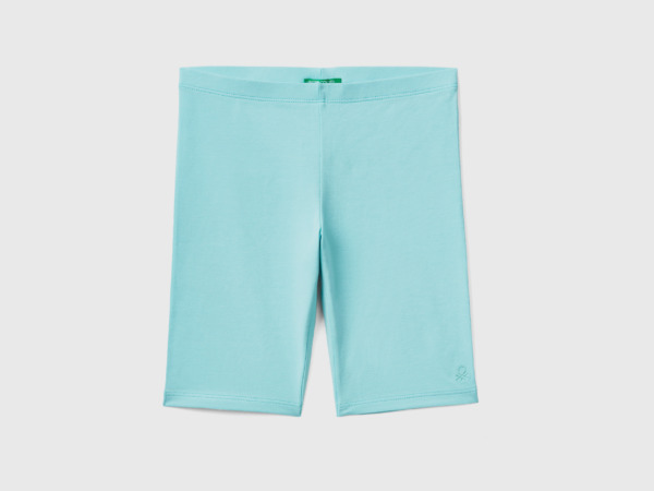 United Colors Of Short Trousers Made Of Stretchy Pale Blue Female Benetton Womens SHORTS GOOFASH