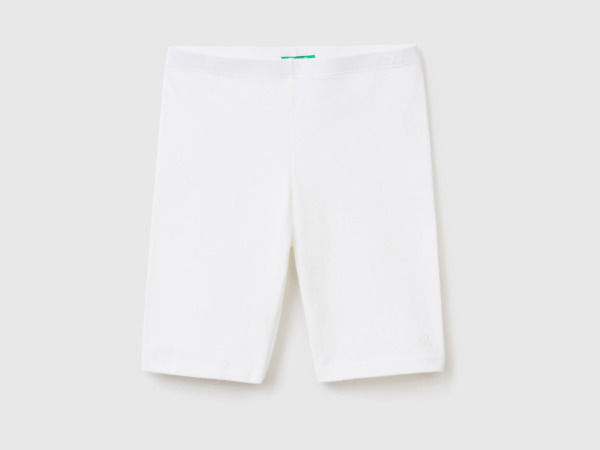 United Colors Of Short Trousers Made Of Stretchy White Female Benetton Womens SHORTS GOOFASH