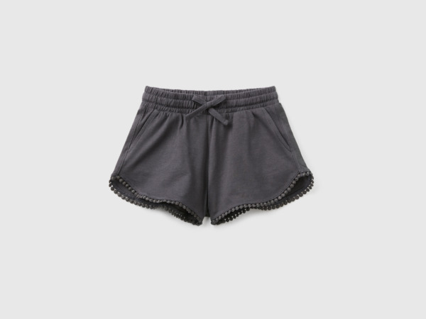 United Colors Of Short Trousers With Tunnel Train Black Female Benetton Womens SHORTS GOOFASH