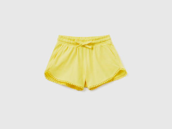 United Colors Of Short Trousers With Tunnel Train Yellow Female Benetton Womens SHORTS GOOFASH