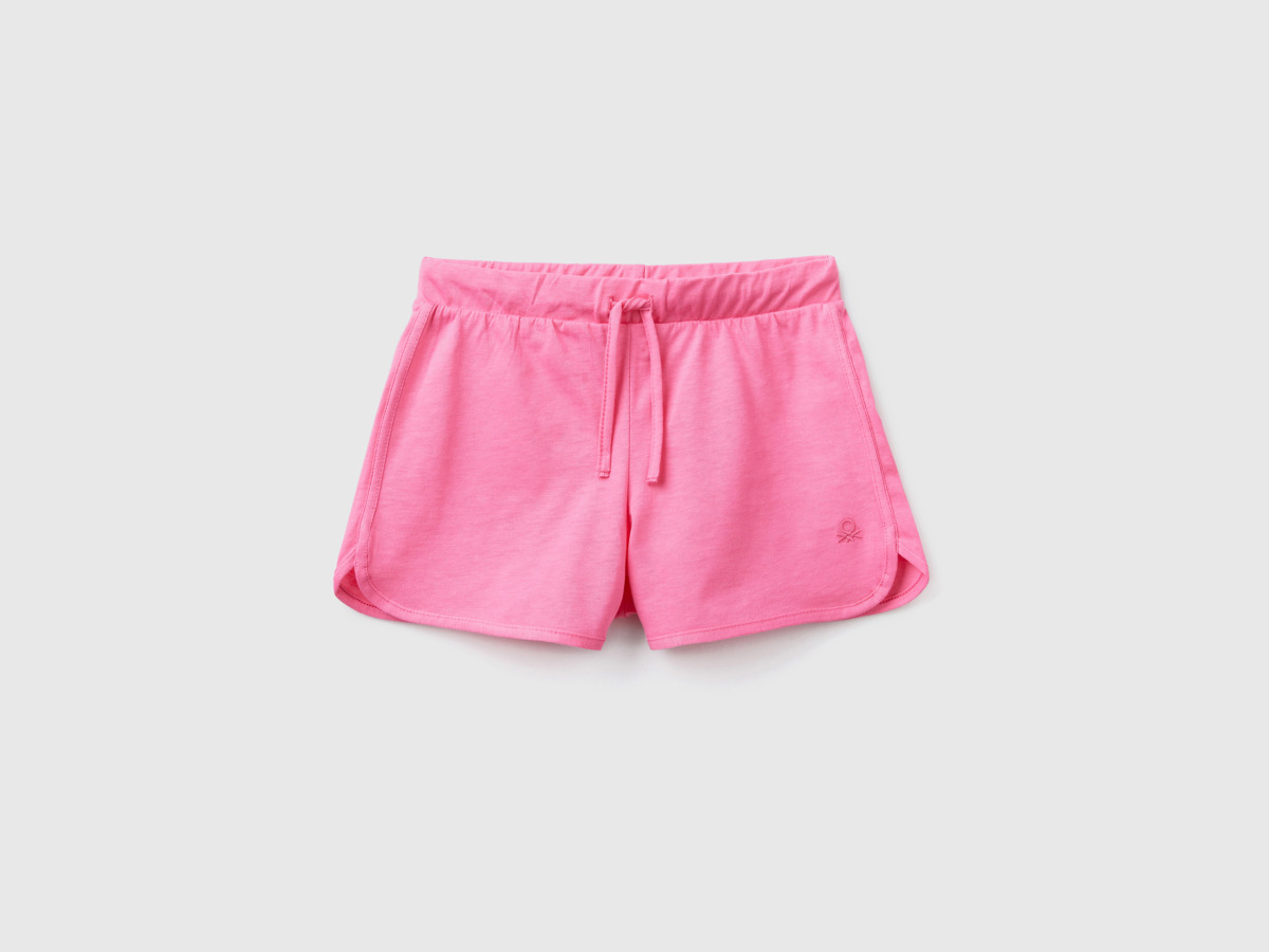 United Colors Of Shorts In Runner Style Made Of Organic Pink Female Benetton Womens SHORTS GOOFASH