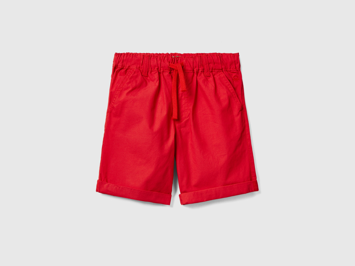 United Colors Of Shorts In With Tunnel Train Red Paint Benetton Man Mens SHORTS GOOFASH